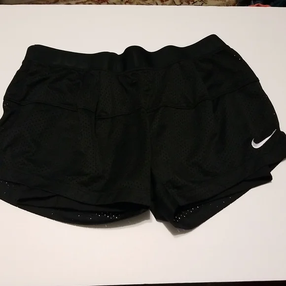 Nike Shorts Nike Dri Fit Womens Sz Sm Running Shorts Workout Exercise Mesh Just Do It Black Poshmark